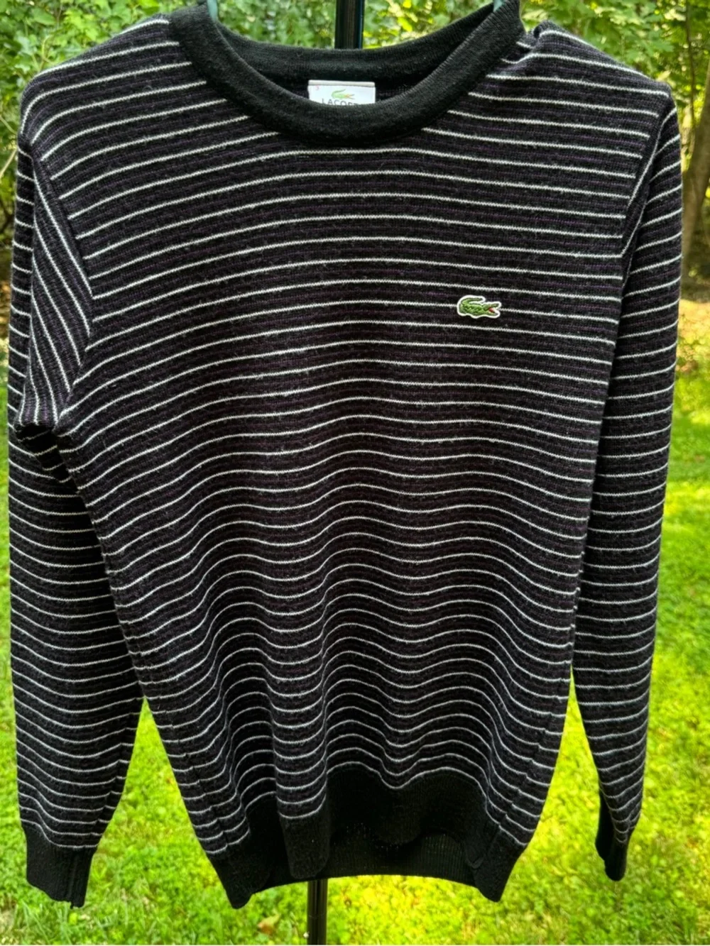 Mens Striped Lacoste Sweater- Sweatshirt Crewneck Jumper Top No Tag (read)